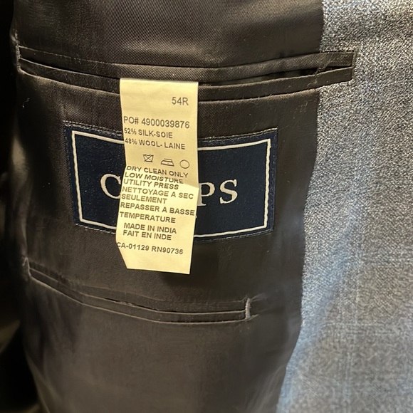 Chaps men’s wool/silk sports blazer in blue/gray size 54R - Picture 10 of 10